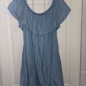 Blue Off-Shoulder Dress